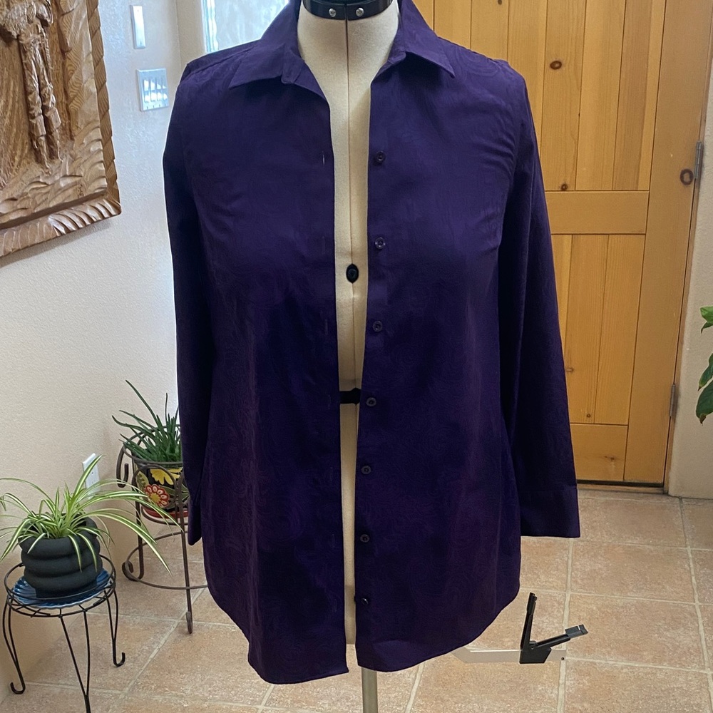 Chico's Deep Purple Button Down Shirt